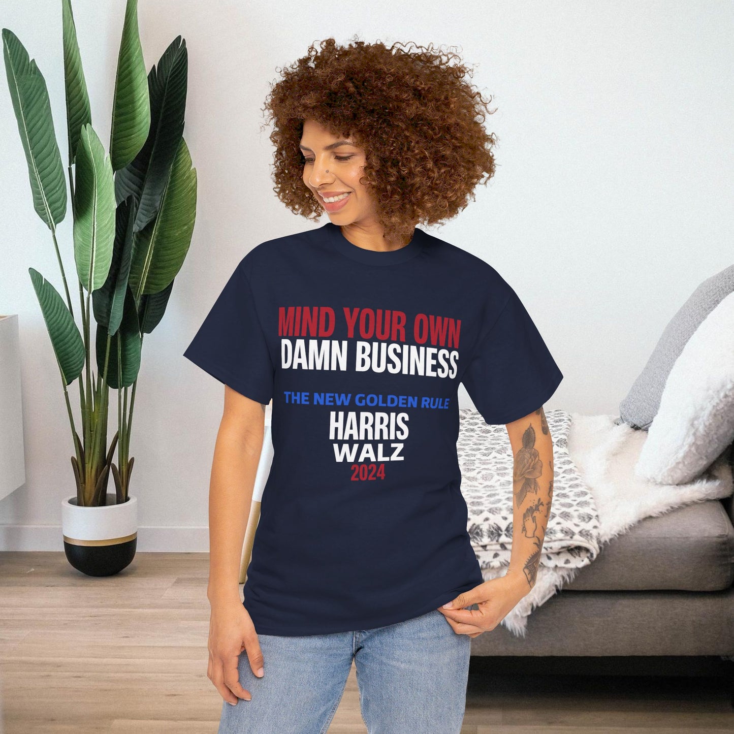 Mind Your Own Damn Business Shirt- Harris Walsh Tee-  Democrat Presidential Election T-Shirt