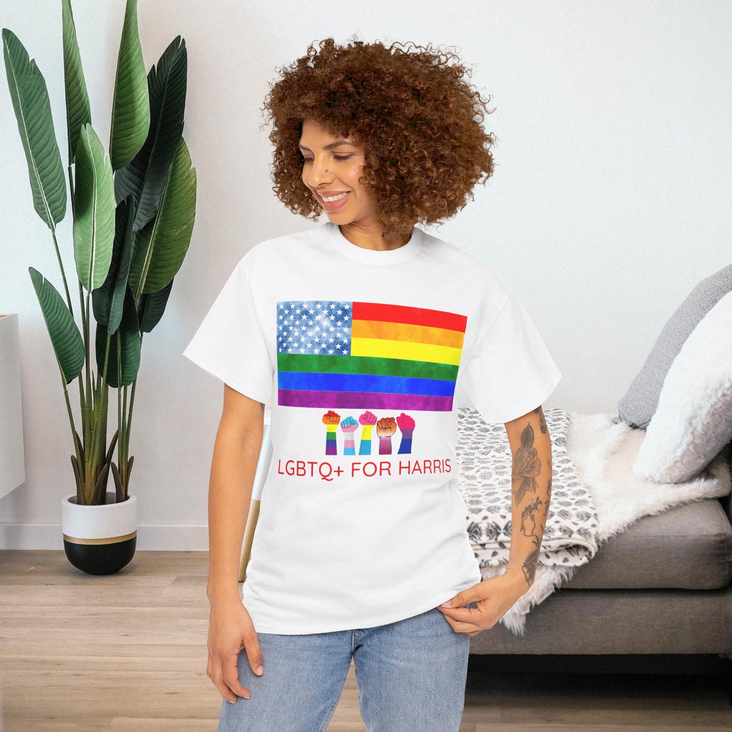 LGBTQ+ for Harris Shirt- Queer for Harris Tee-  Democrat Presidential Election T-Shirt