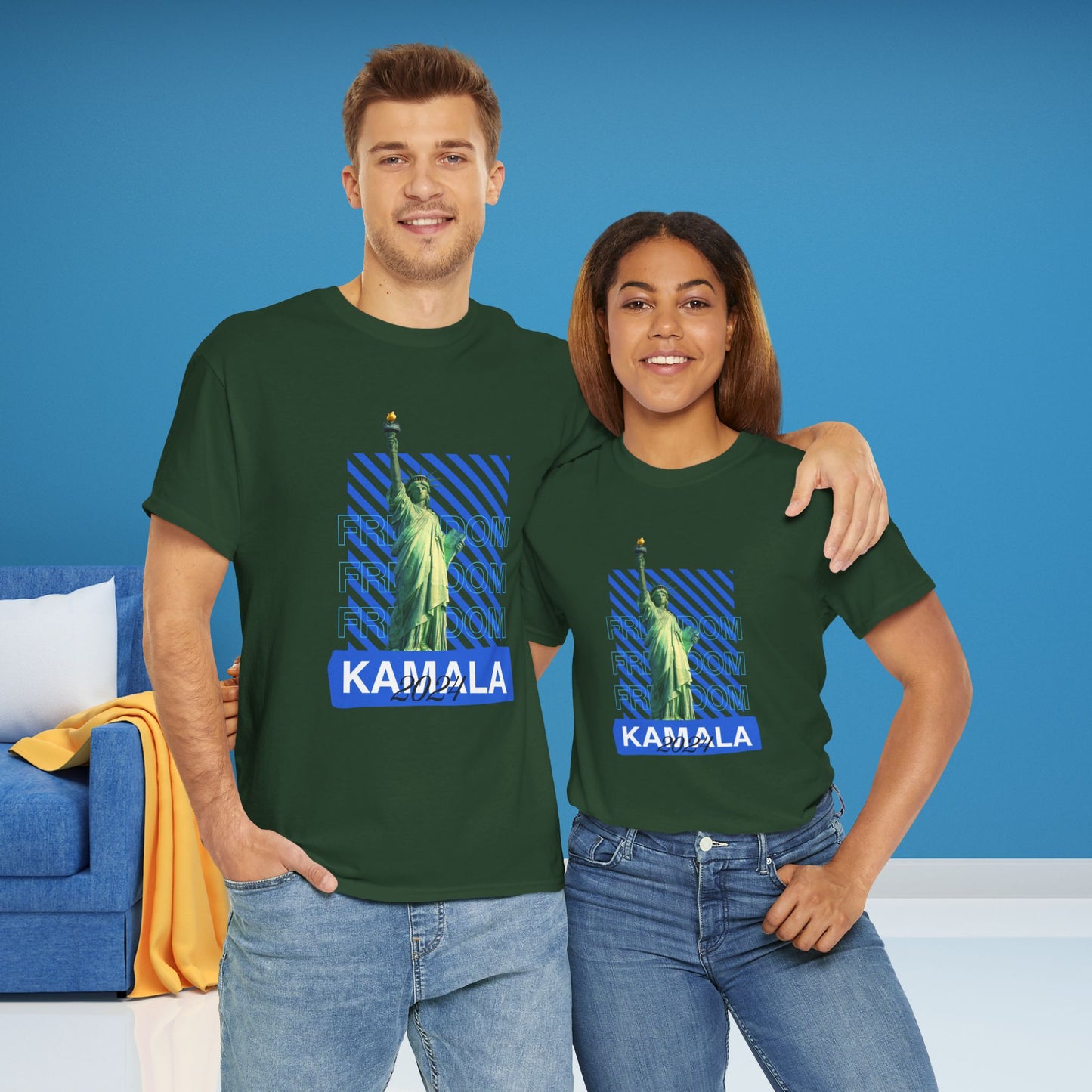 Statue of Liberty Kamala 2024 Freedom Shirt- Vote Blue T-Shirt- Democrat Presidential Election T-Shirt- Save Democracy Shirt