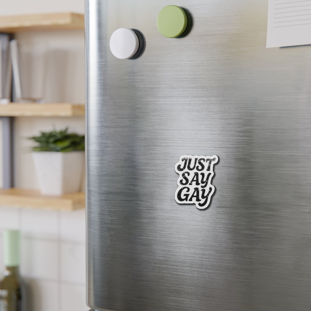 Just Say Gay LGBT Car Magnet for Fridge LGBTQ Magnetic Sign Queer Lesbian Bisexual Transgender Gay Pride Merch LGBTQIA Political Decal