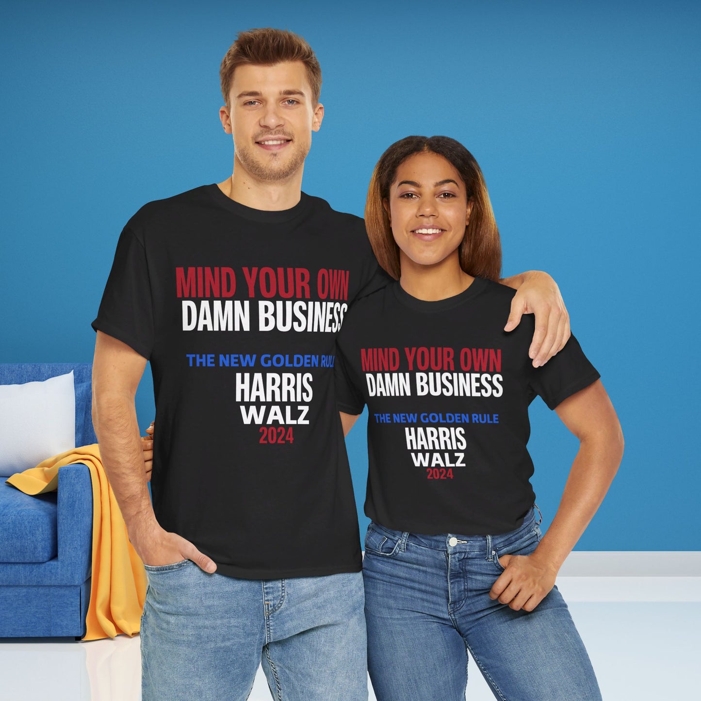 Mind Your Own Damn Business Shirt- Harris Walsh Tee-  Democrat Presidential Election T-Shirt