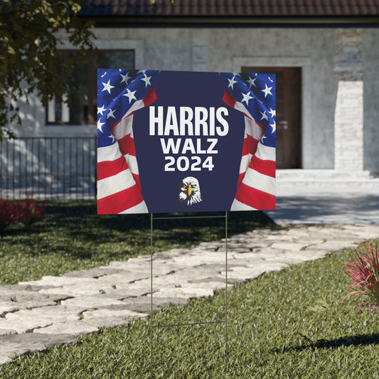 Harris/Walz 2024 Sign - Hope and Joy Yard Sign - Patriotic Election Political Decor