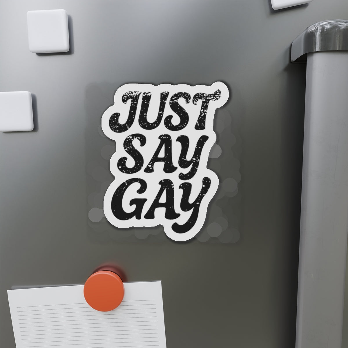 Just Say Gay LGBT Car Magnet for Fridge LGBTQ Magnetic Sign Queer Lesbian Bisexual Transgender Gay Pride Merch LGBTQIA Political Decal