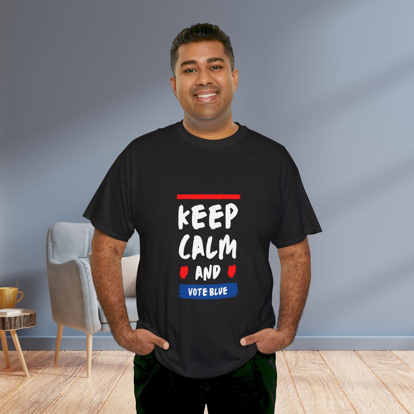 Keep Calm and Vote Blue Shirt- Save Democracy Tee- Democrat Presidential Election T-Shirt