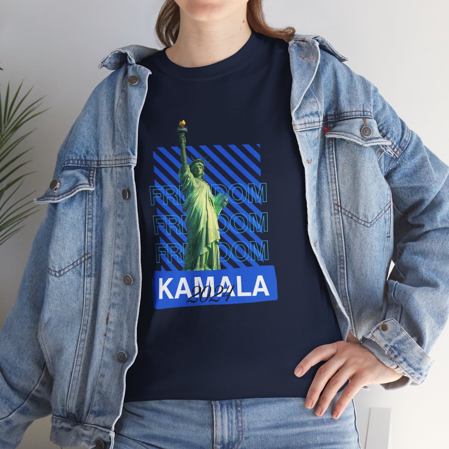 Statue of Liberty Kamala 2024 Freedom Shirt- Vote Blue T-Shirt- Democrat Presidential Election T-Shirt- Save Democracy Shirt