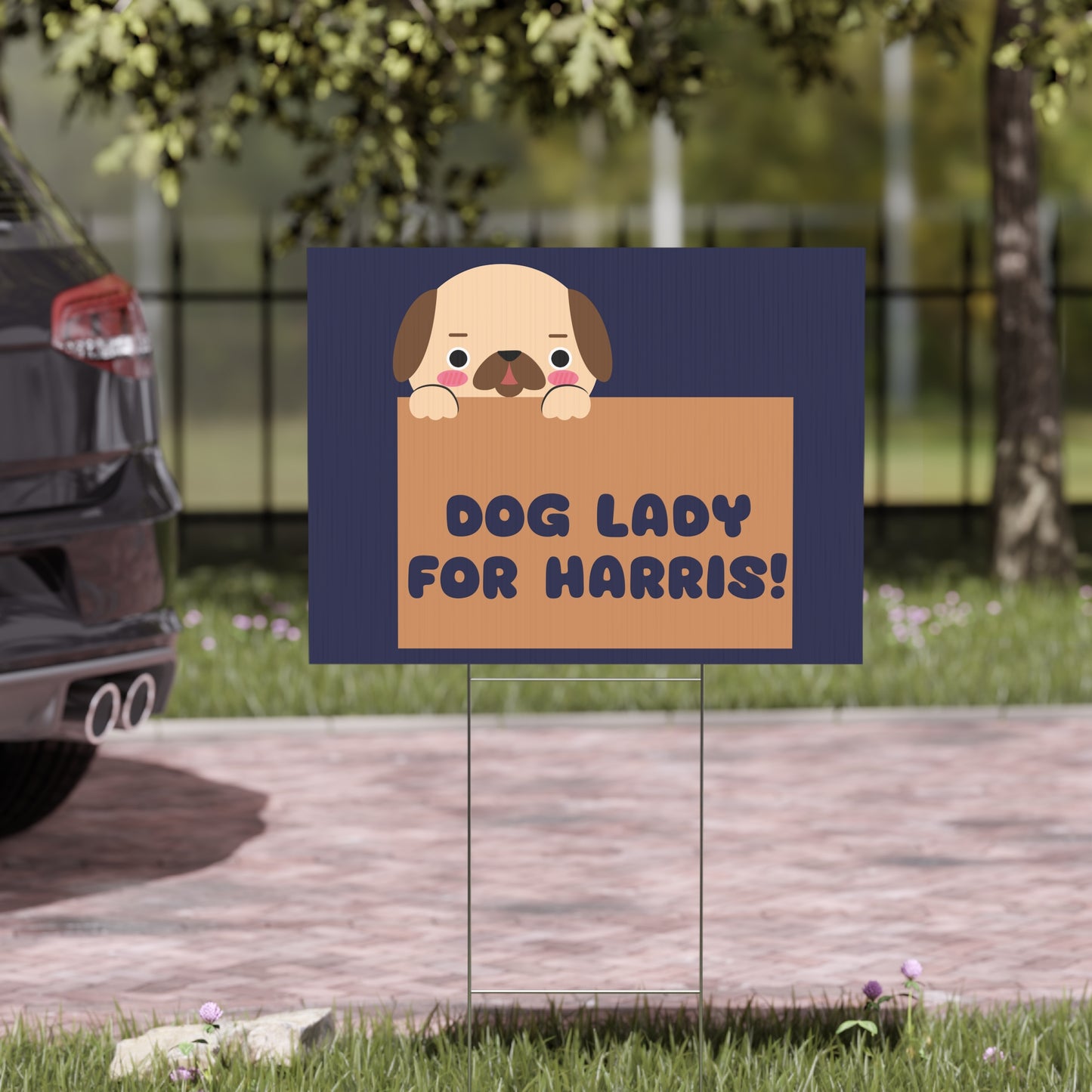 Dog Lady for Harris Yard Sign - Childless Dog Ladies Sign - Patriotic Election Political Decor