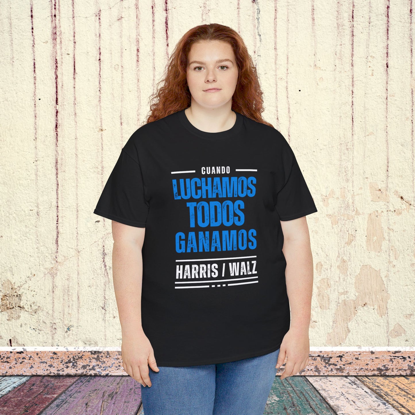 Cuando Luchamos Todos Ganamos Shirt- When We Fight We Win Tee in Spanish-  Latinx for Harris Democrat Presidential Election T-Shirt