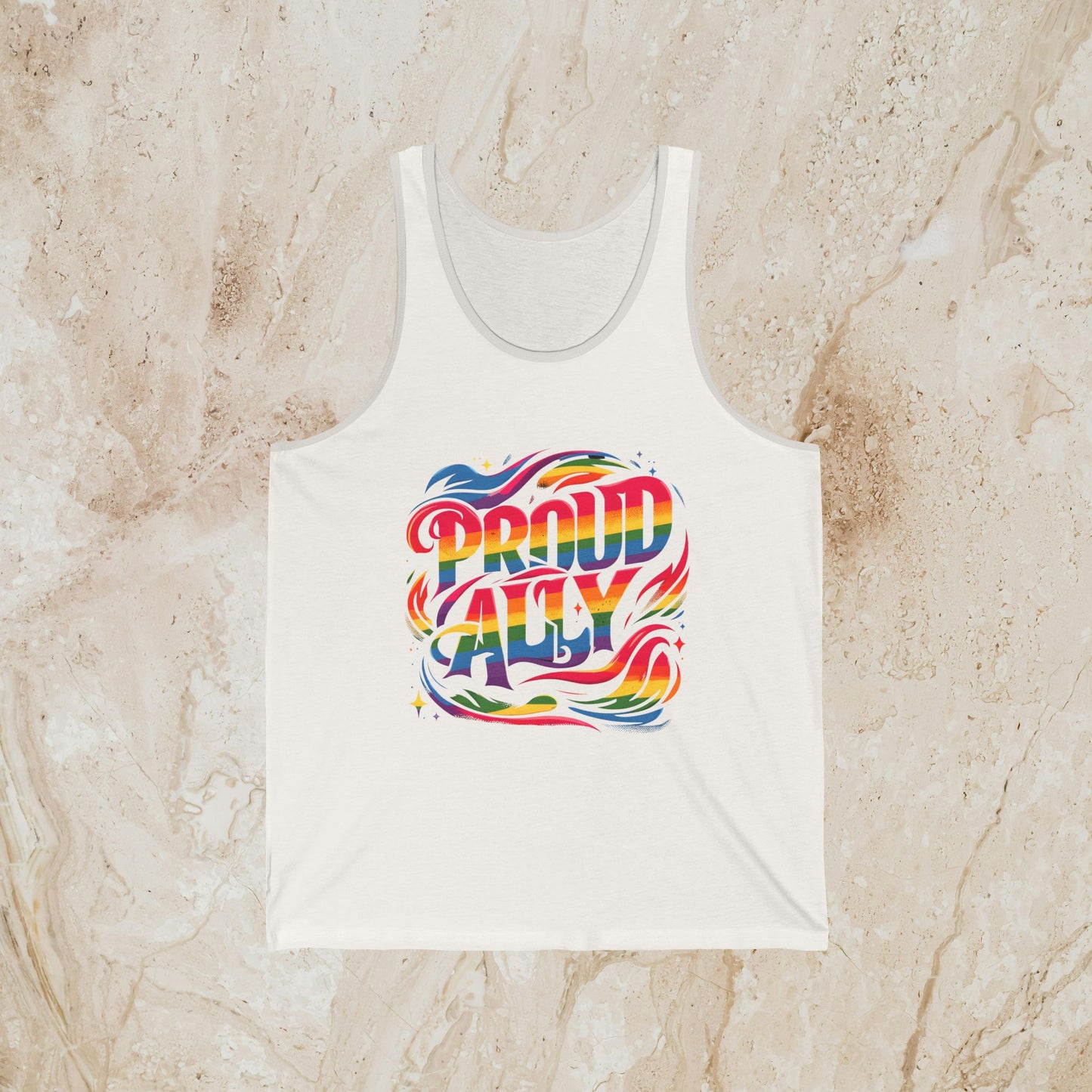 Proud Straight Ally Gay Pride Tank Top Proud Straight Supporter Bella + Canvas Cotton LGBTQIA Unisex Tanks LGBTQ Pride Shirt