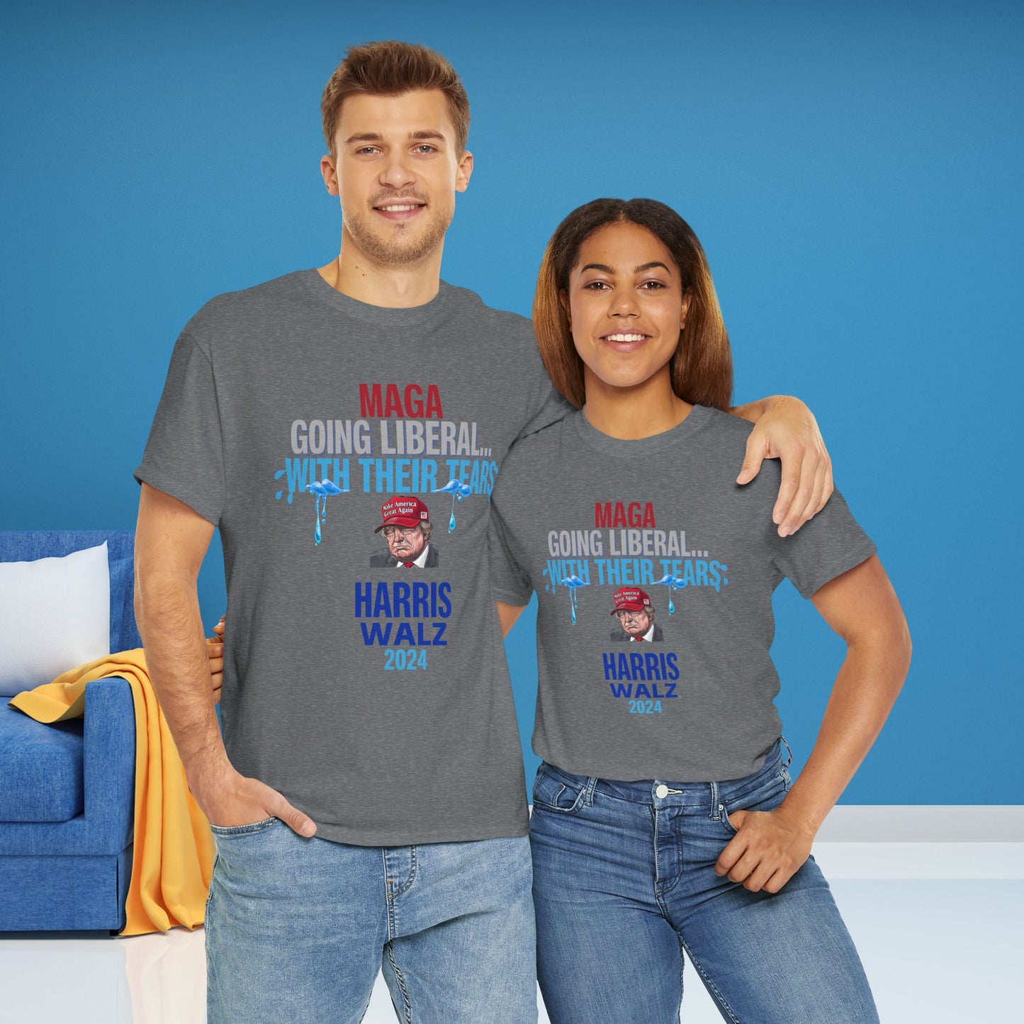 MAGA Going Liberal With Their Tears Shirt- Harris Walz Tee-  Democrat Presidential Election T-Shirt