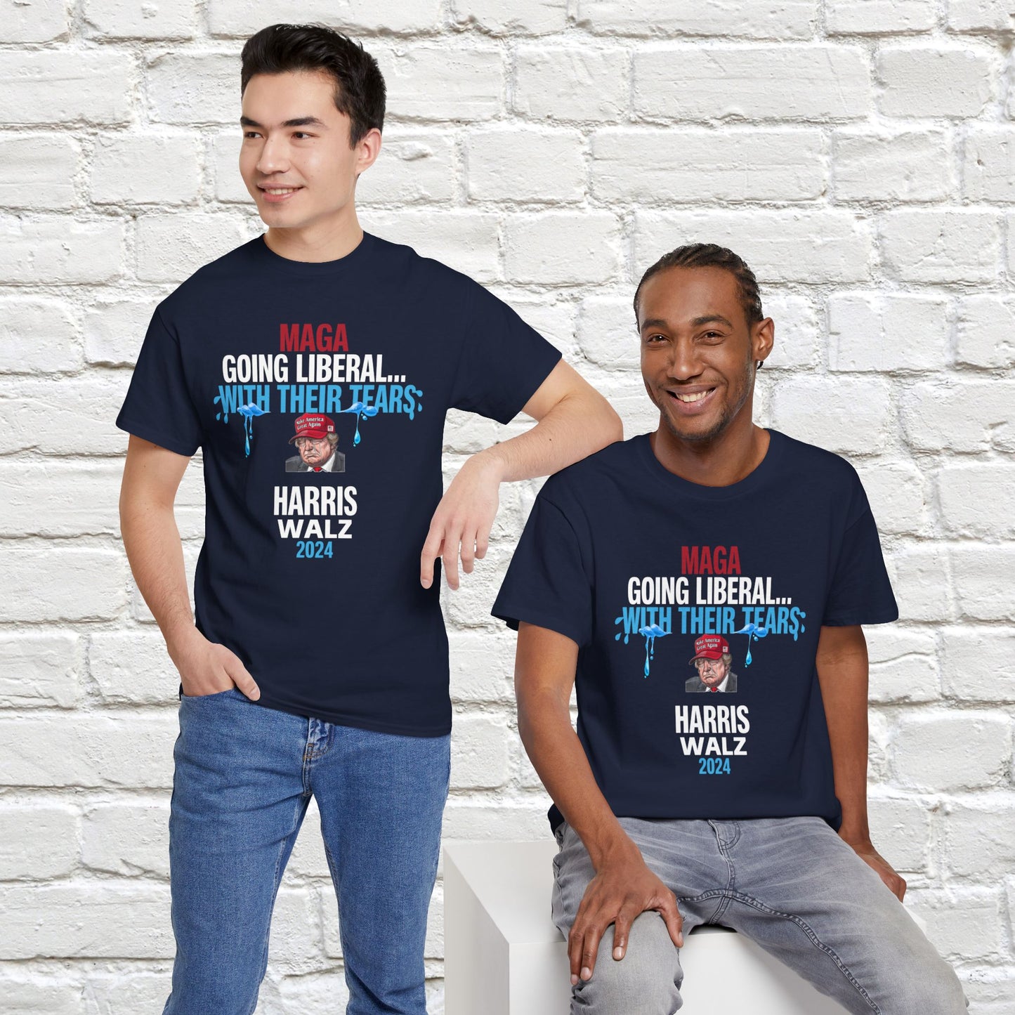 MAGA Going Liberal With Their Tears Shirt- Harris Walz Tee-  Democrat Presidential Election T-Shirt