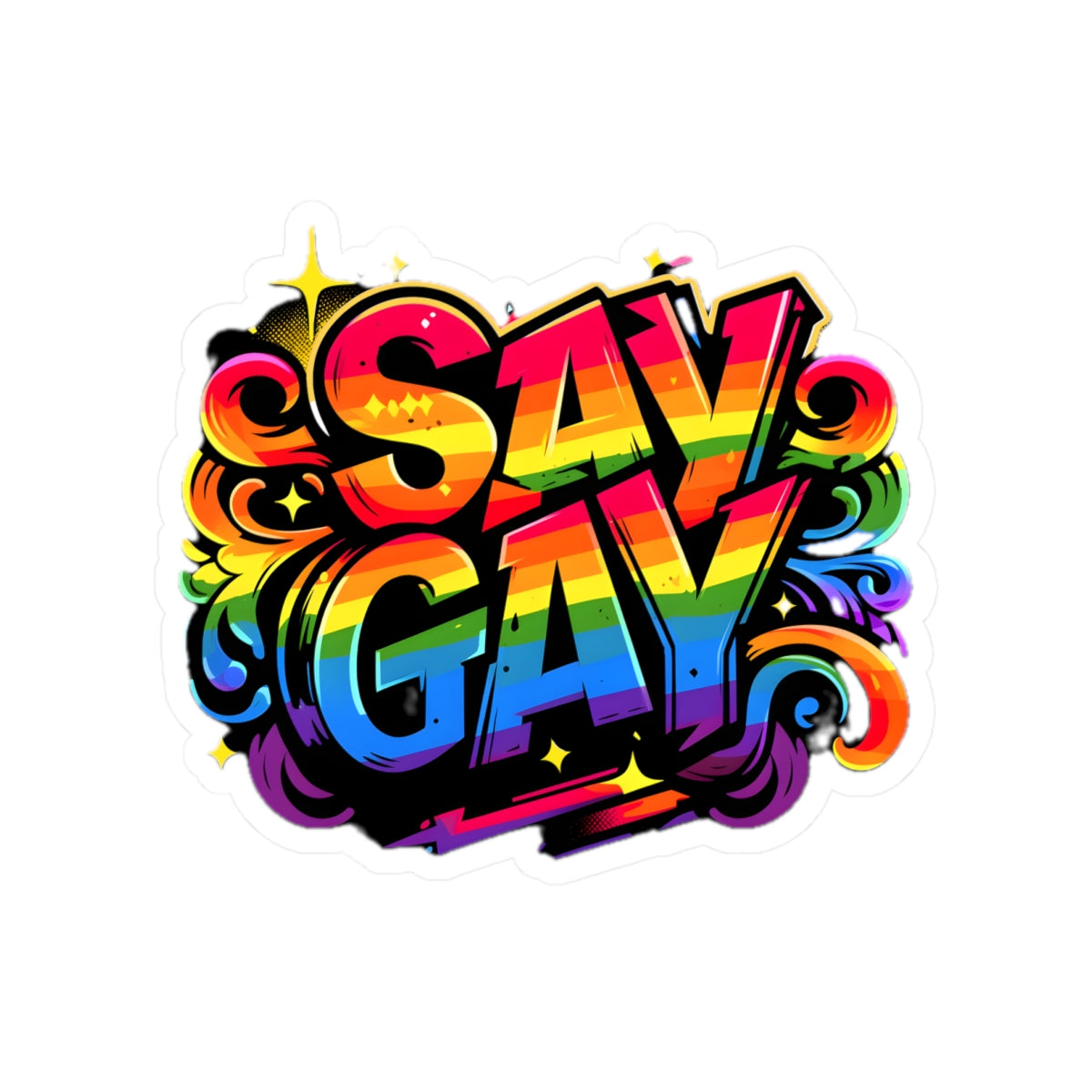 Just Say Gay LGBT Water Bottle Sticker for Laptop LGBTQ Decal Queer Lesbian Bisexual Transgender Gay Pride Merch LGBTQIA Political Adhesive