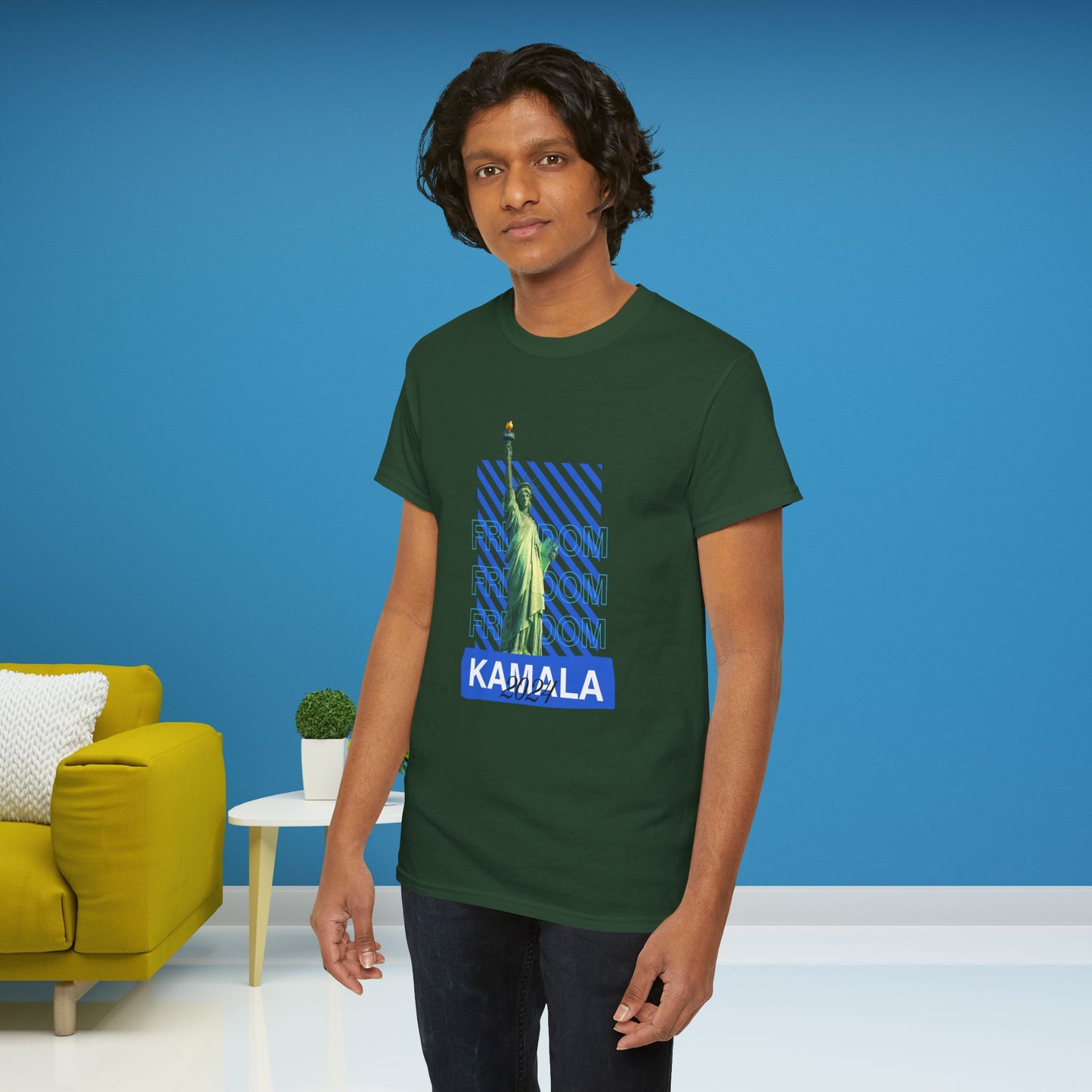 Statue of Liberty Kamala 2024 Freedom Shirt- Vote Blue T-Shirt- Democrat Presidential Election T-Shirt- Save Democracy Shirt