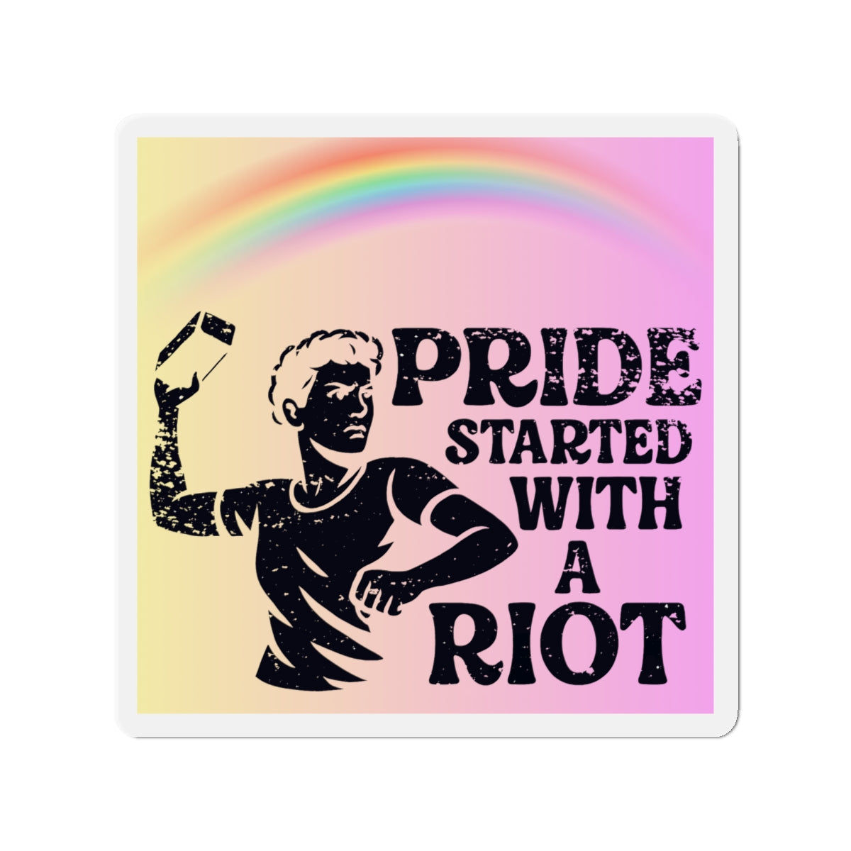 Stonewall Protest LGBTQ Political Magnet for Fridge Gay Pride Merch LGBT Car Magnetic Sign Lesbian Bisexual Transexual Queer Political Decal