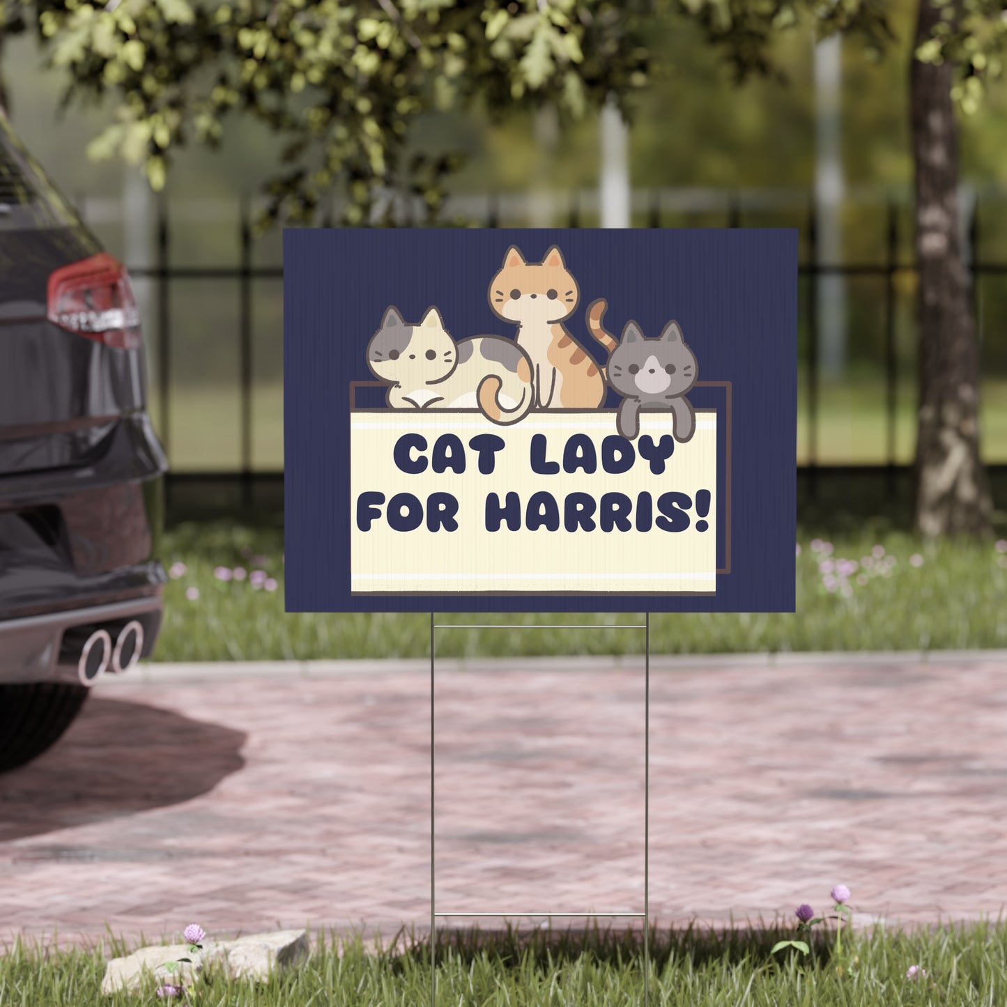 Cat Lady for Harris Yard Sign - Childless Cat Ladies Sign - Patriotic Election Political Decor