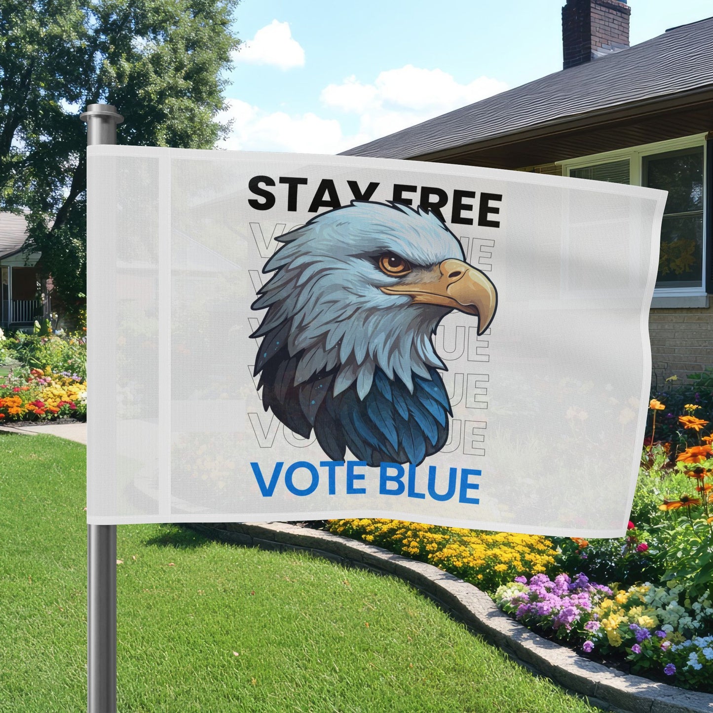 Stay Free Vote Blue Freedom Flag - Save Democracy Flag