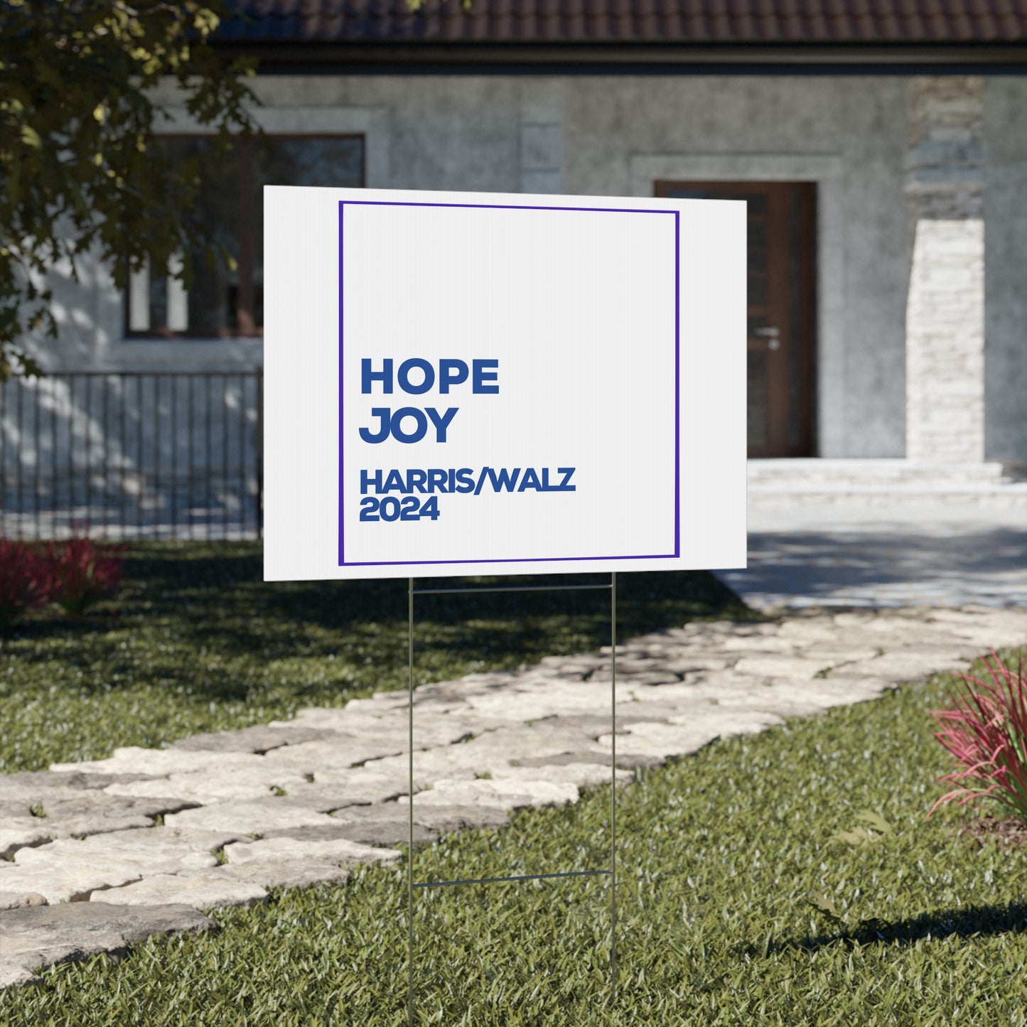 Hope and Joy Yard Sign - Harris/Walz 2024 Sign - Patriotic Election Political Decor