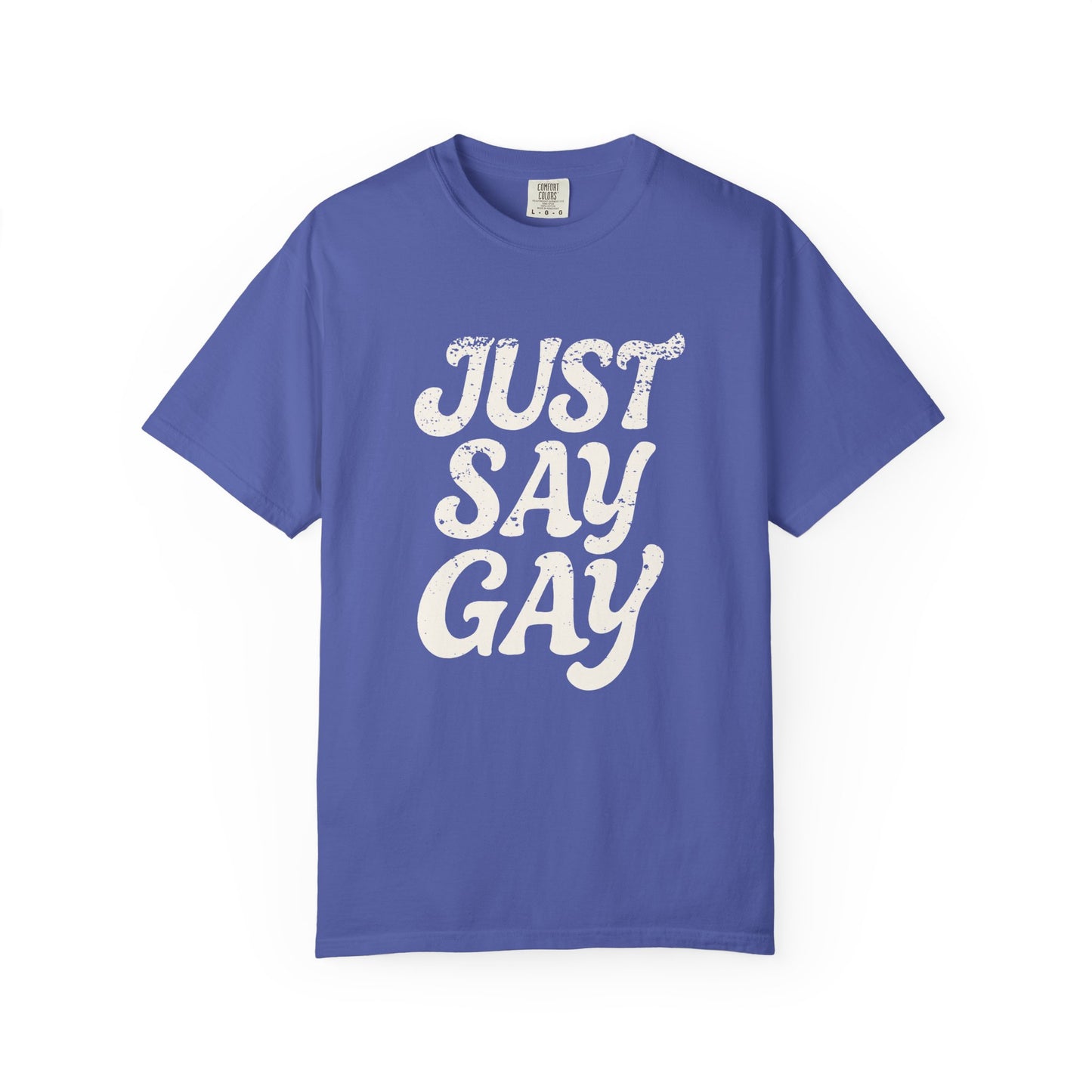 Just Say Gay Protest Shirt Social Justice LGBTQ T-Shirt Comfort Colors Anti-Fascism Resist Queer Gay Lesbian Bisexual Transgender Apparel