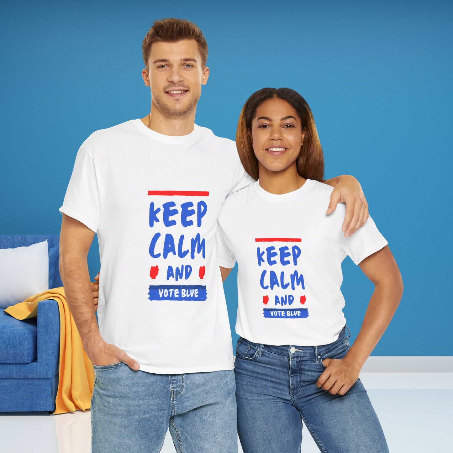 Keep Calm and Vote Blue Shirt- Save Democracy Tee- Democrat Presidential Election T-Shirt