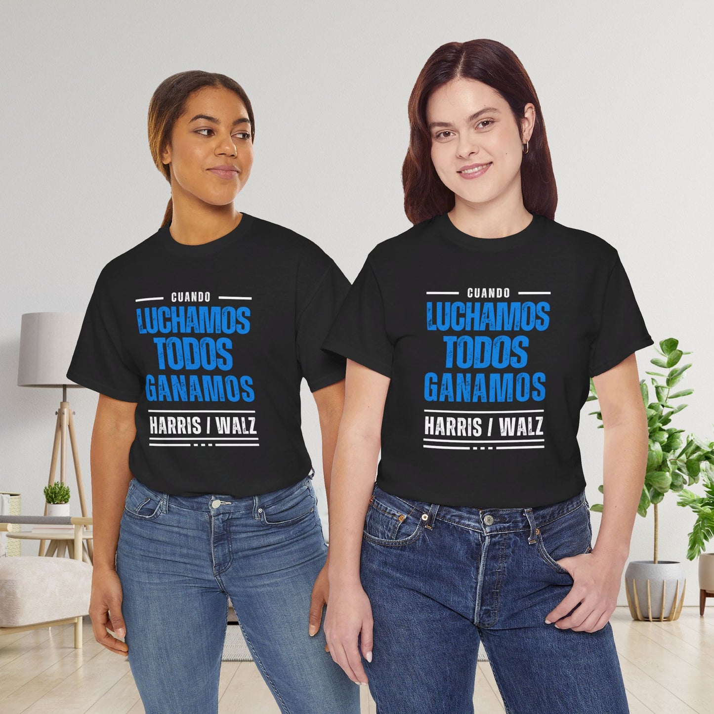 Cuando Luchamos Todos Ganamos Shirt- When We Fight We Win Tee in Spanish-  Latinx for Harris Democrat Presidential Election T-Shirt