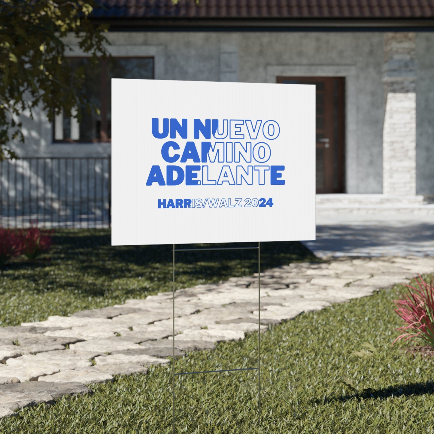 Un Nuevo Camino Adelante Yard Sign - Harris/Walz 2024 Sign in Spanish - Patriotic Election Political Decor