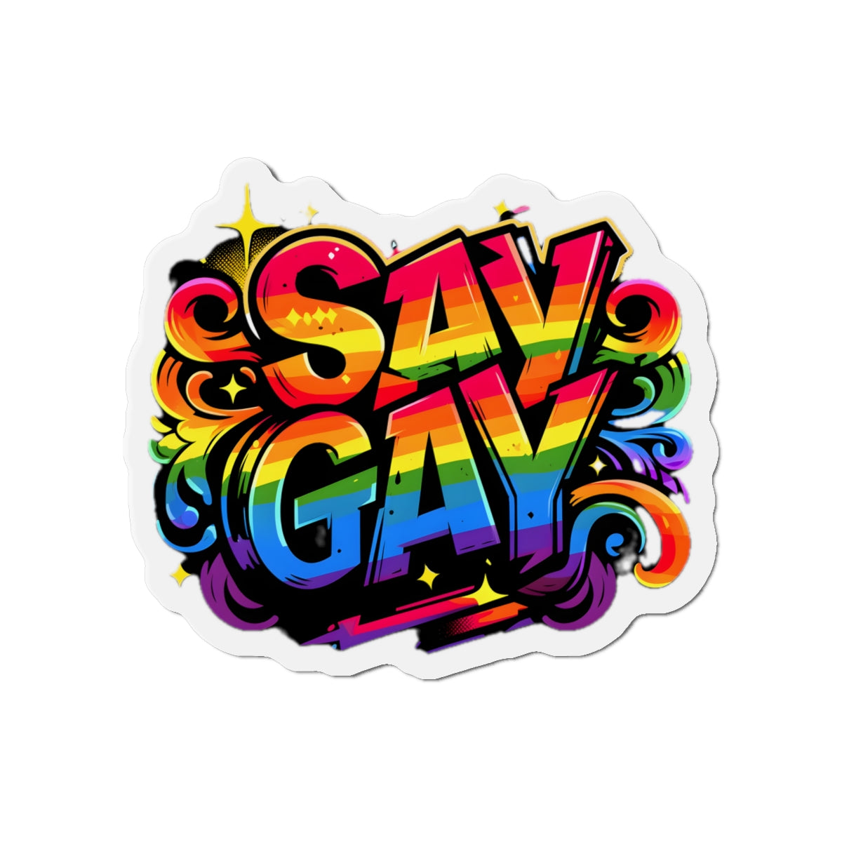 Just Say Gay LGBT Car Magnet for Fridge LGBTQ Magnetic Sign Queer Lesbian Bisexual Transgender Gay Pride Merch LGBTQIA Political Decal