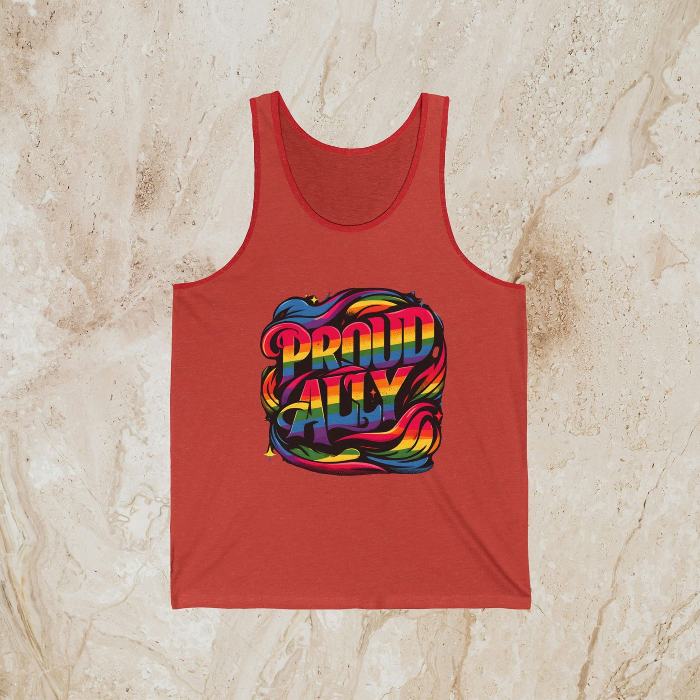 Proud Straight Ally Gay Pride Tank Top Proud Straight Supporter Bella + Canvas Cotton LGBTQIA Unisex Tanks LGBTQ Pride Shirt