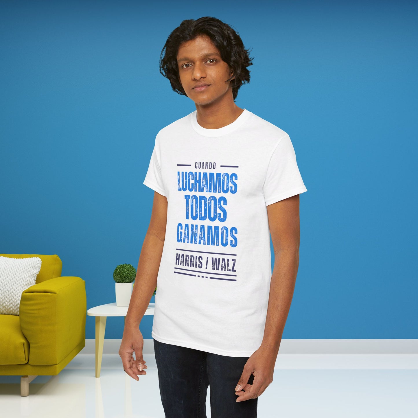 Cuando Luchamos Todos Ganamos Shirt- When We Fight We Win Tee in Spanish-  Latinx for Harris Democrat Presidential Election T-Shirt