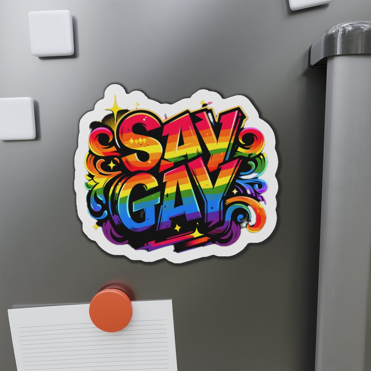 Just Say Gay LGBT Car Magnet for Fridge LGBTQ Magnetic Sign Queer Lesbian Bisexual Transgender Gay Pride Merch LGBTQIA Political Decal