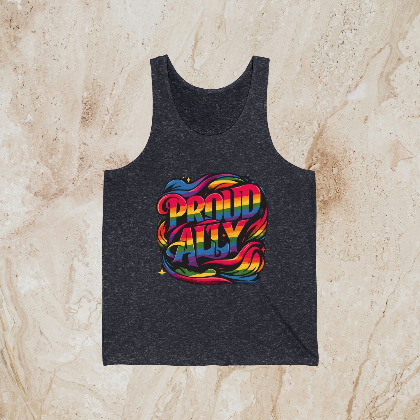 Proud Straight Ally Gay Pride Tank Top Proud Straight Supporter Bella + Canvas Cotton LGBTQIA Unisex Tanks LGBTQ Pride Shirt
