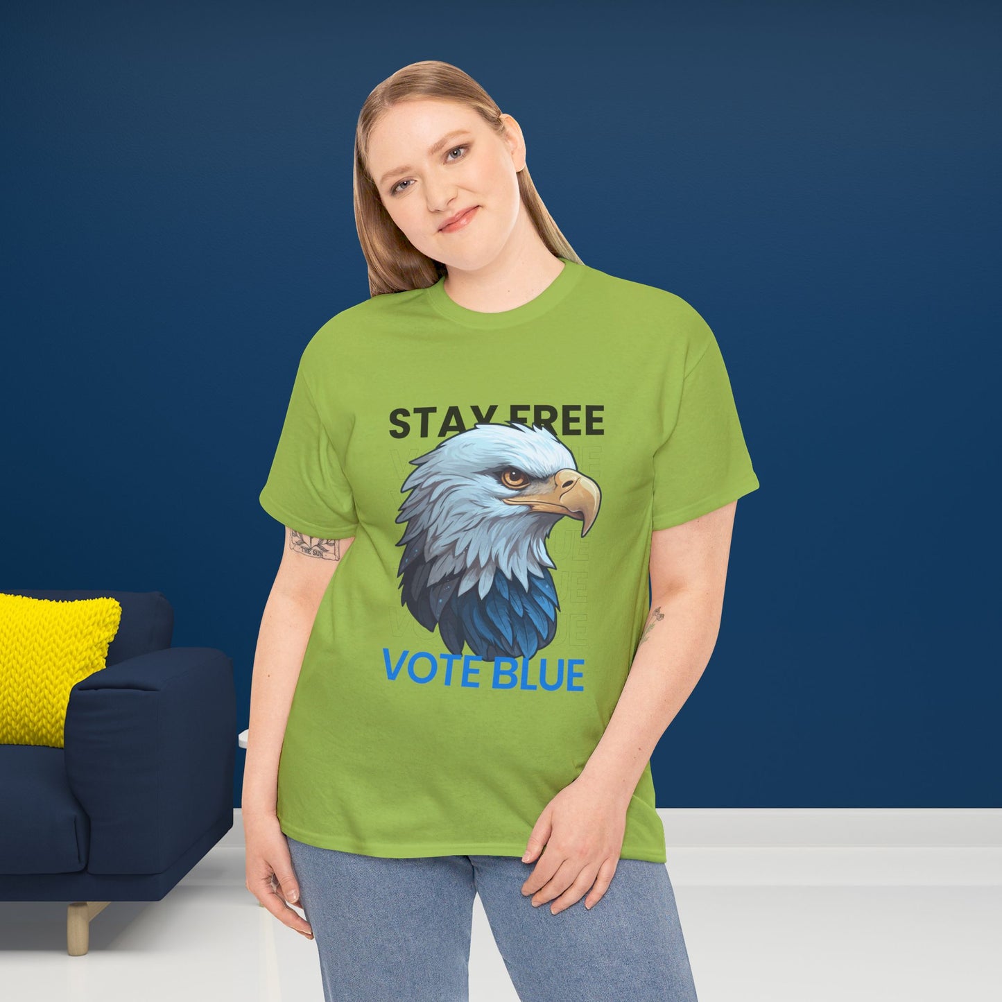 Stay Free Vote Blue Shirt- Freedom Tee-  Democrat Presidential Election T-Shirt