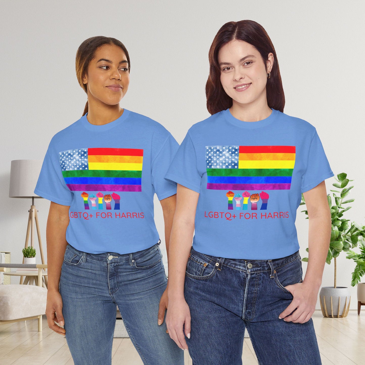 LGBTQ+ for Harris Shirt- Queer for Harris Tee-  Democrat Presidential Election T-Shirt