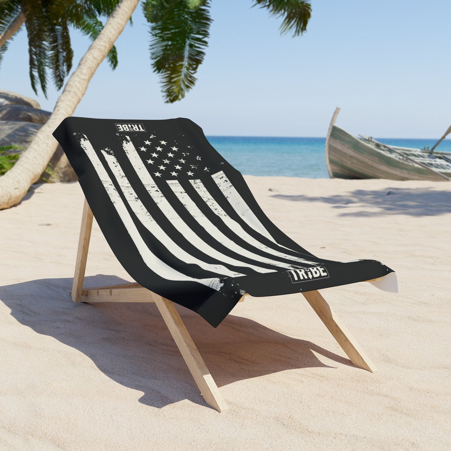 Distressed USA Flag Mourning Protest Beach Towel Social Justice Anti-Trump Merch Anti-Fascism Resist Activist Bars and Stars Beach Towel