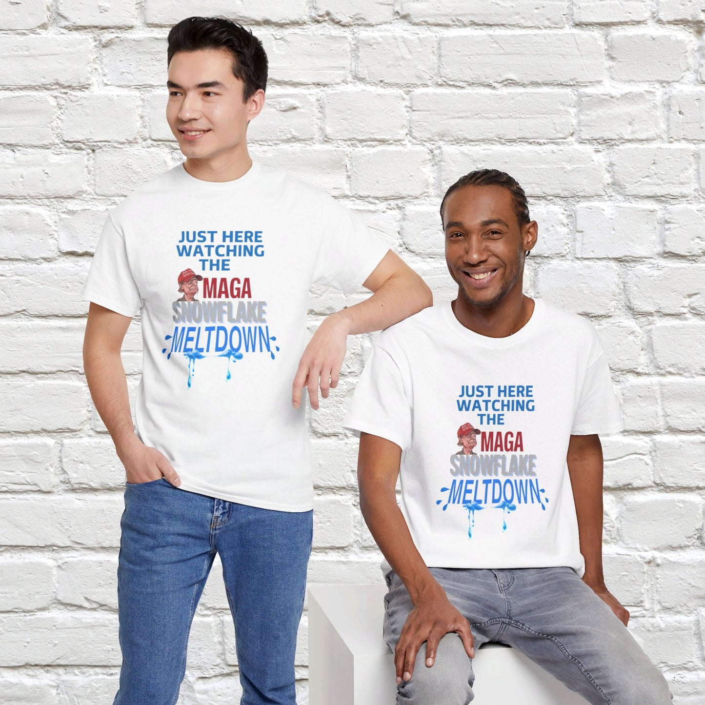 Just Here Watching the MAGA Snowflake Meltdown Shirt- Harris Walz Tee-  Democrat Presidential Election T-Shirt