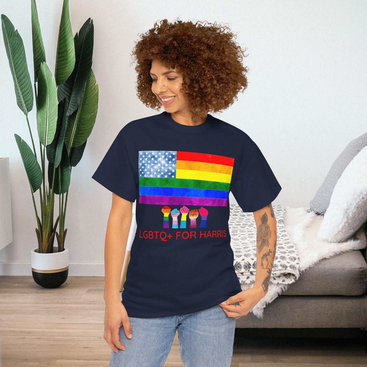 LGBTQ+ for Harris Shirt- Queer for Harris Tee-  Democrat Presidential Election T-Shirt