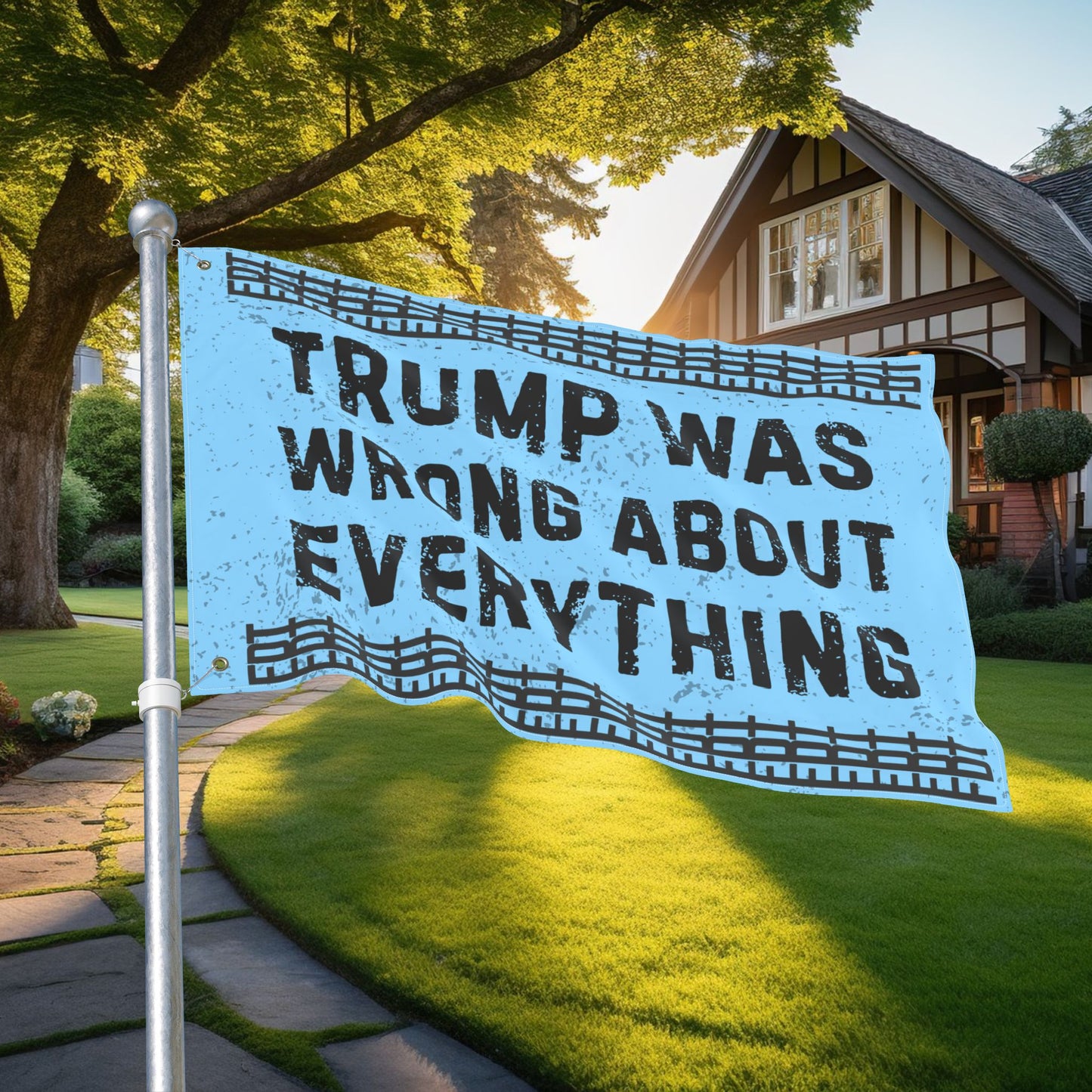 FDT Protest Flag Double Sided Anti Trump Was Wrong About Everything Resistance Political Yard Sign Anti-Fascism Activism Gear Outdoor Banner