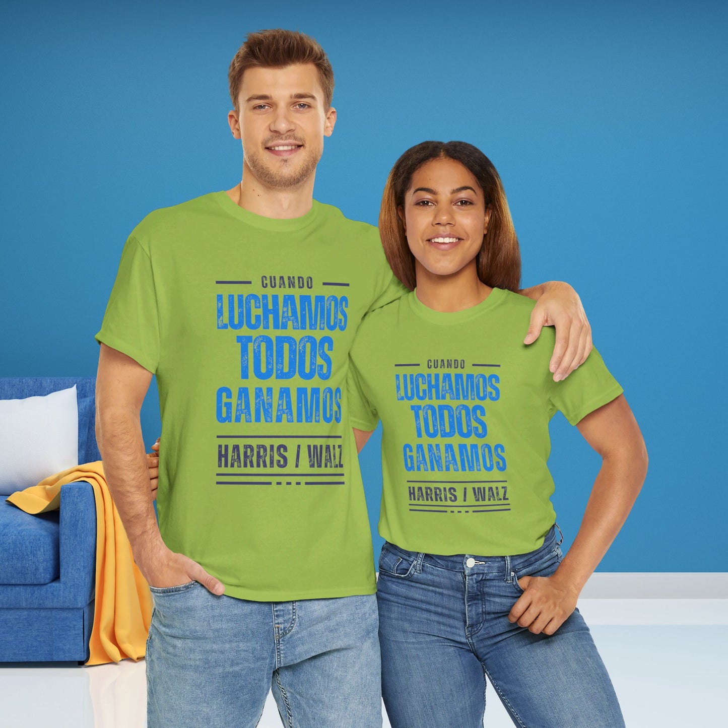 Cuando Luchamos Todos Ganamos Shirt- When We Fight We Win Tee in Spanish-  Latinx for Harris Democrat Presidential Election T-Shirt