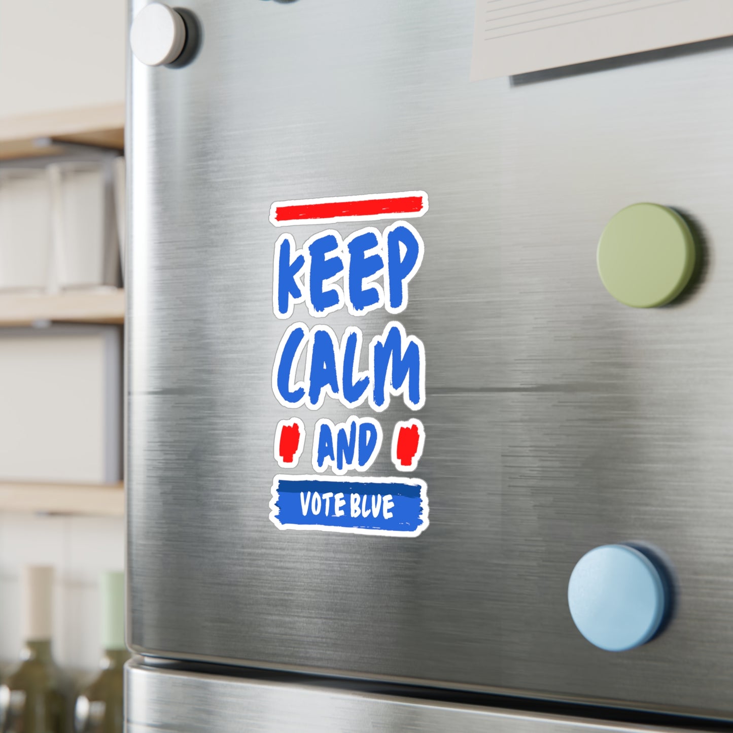 Keep Calm and Vote Blue Kiss-Cut Vinyl Decals - Save Democracy Freedom Decal