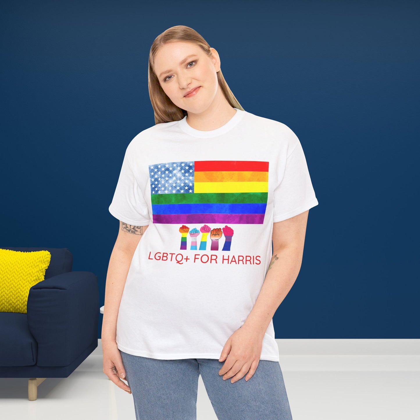 LGBTQ+ for Harris Shirt- Queer for Harris Tee-  Democrat Presidential Election T-Shirt