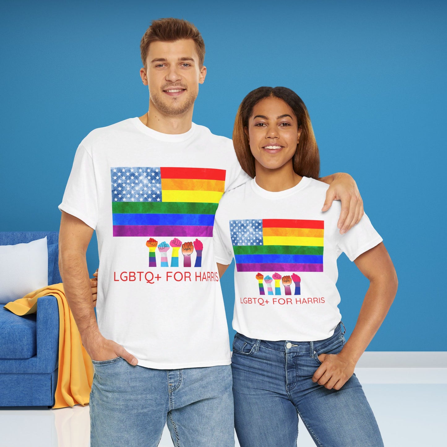 LGBTQ+ for Harris Shirt- Queer for Harris Tee-  Democrat Presidential Election T-Shirt