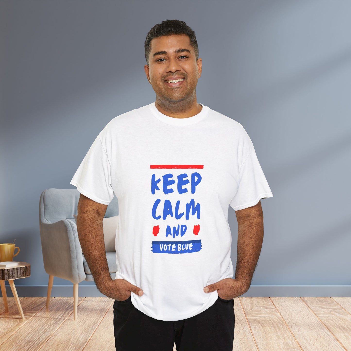 Keep Calm and Vote Blue Shirt- Save Democracy Tee- Democrat Presidential Election T-Shirt