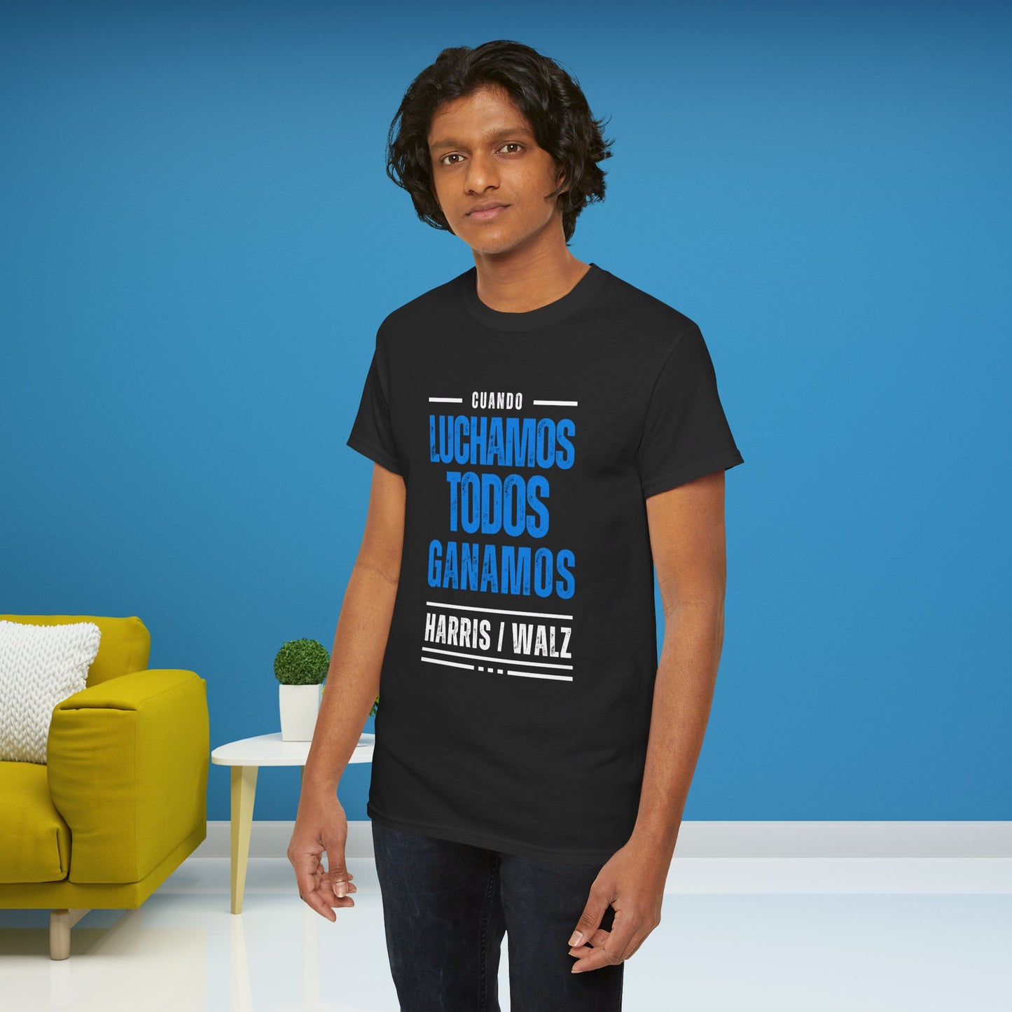 Cuando Luchamos Todos Ganamos Shirt- When We Fight We Win Tee in Spanish-  Latinx for Harris Democrat Presidential Election T-Shirt