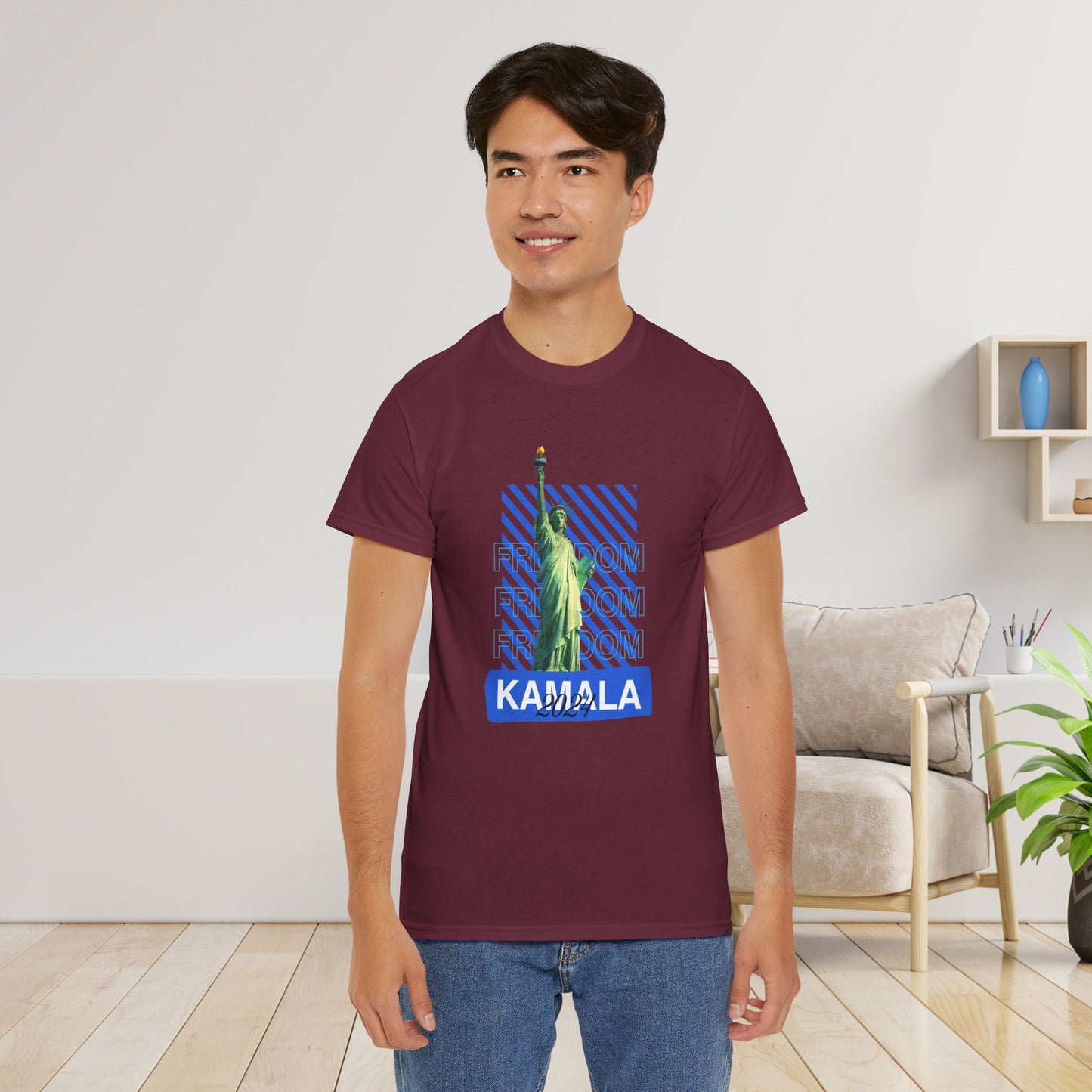 Statue of Liberty Kamala 2024 Freedom Shirt- Vote Blue T-Shirt- Democrat Presidential Election T-Shirt- Save Democracy Shirt