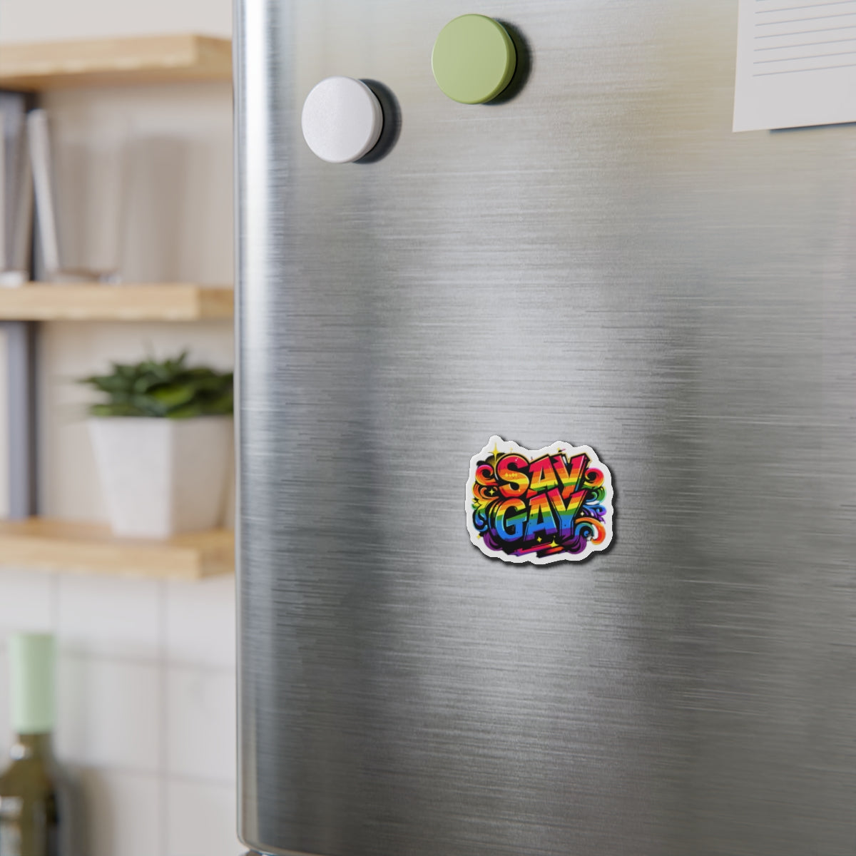 Just Say Gay LGBT Car Magnet for Fridge LGBTQ Magnetic Sign Queer Lesbian Bisexual Transgender Gay Pride Merch LGBTQIA Political Decal