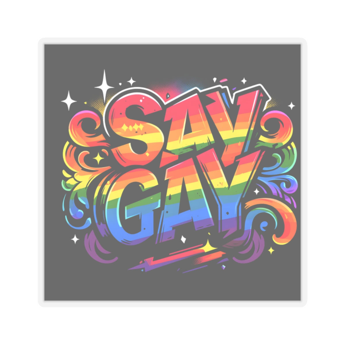 Just Say Gay LGBT Water Bottle Sticker for Laptop LGBTQ Decal Queer Lesbian Bisexual Transgender Gay Pride Merch LGBTQIA Political Adhesive