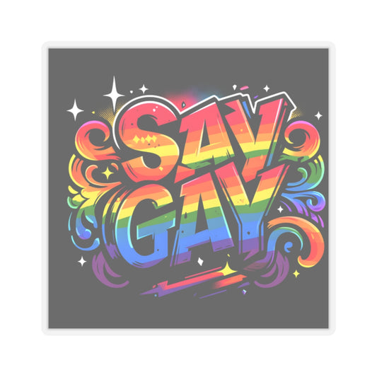 Just Say Gay LGBT Water Bottle Sticker for Laptop LGBTQ Decal Queer Lesbian Bisexual Transgender Gay Pride Merch LGBTQIA Political Adhesive
