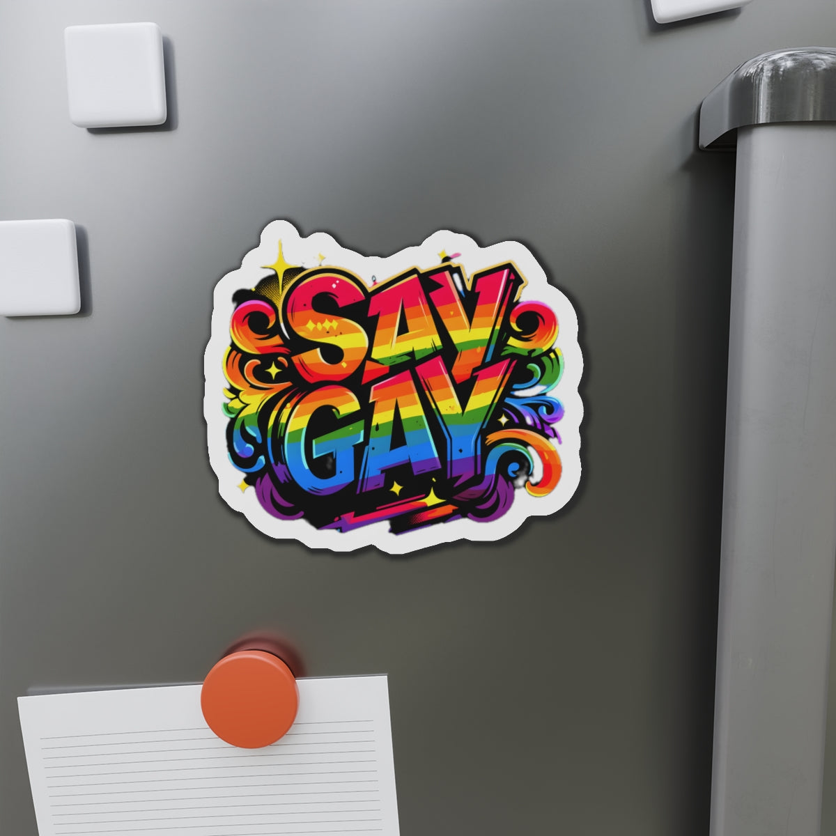 Just Say Gay LGBT Car Magnet for Fridge LGBTQ Magnetic Sign Queer Lesbian Bisexual Transgender Gay Pride Merch LGBTQIA Political Decal
