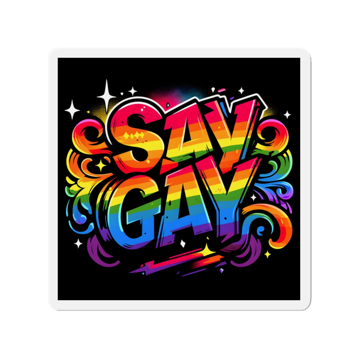 Just Say Gay LGBT Car Magnet for Fridge LGBTQ Magnetic Sign Queer Lesbian Bisexual Transgender Gay Pride Merch LGBTQIA Political Decal