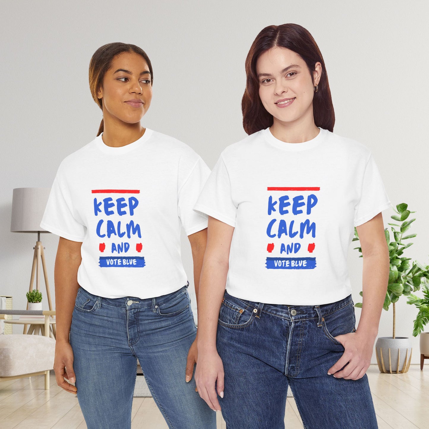Keep Calm and Vote Blue Shirt- Save Democracy Tee- Democrat Presidential Election T-Shirt