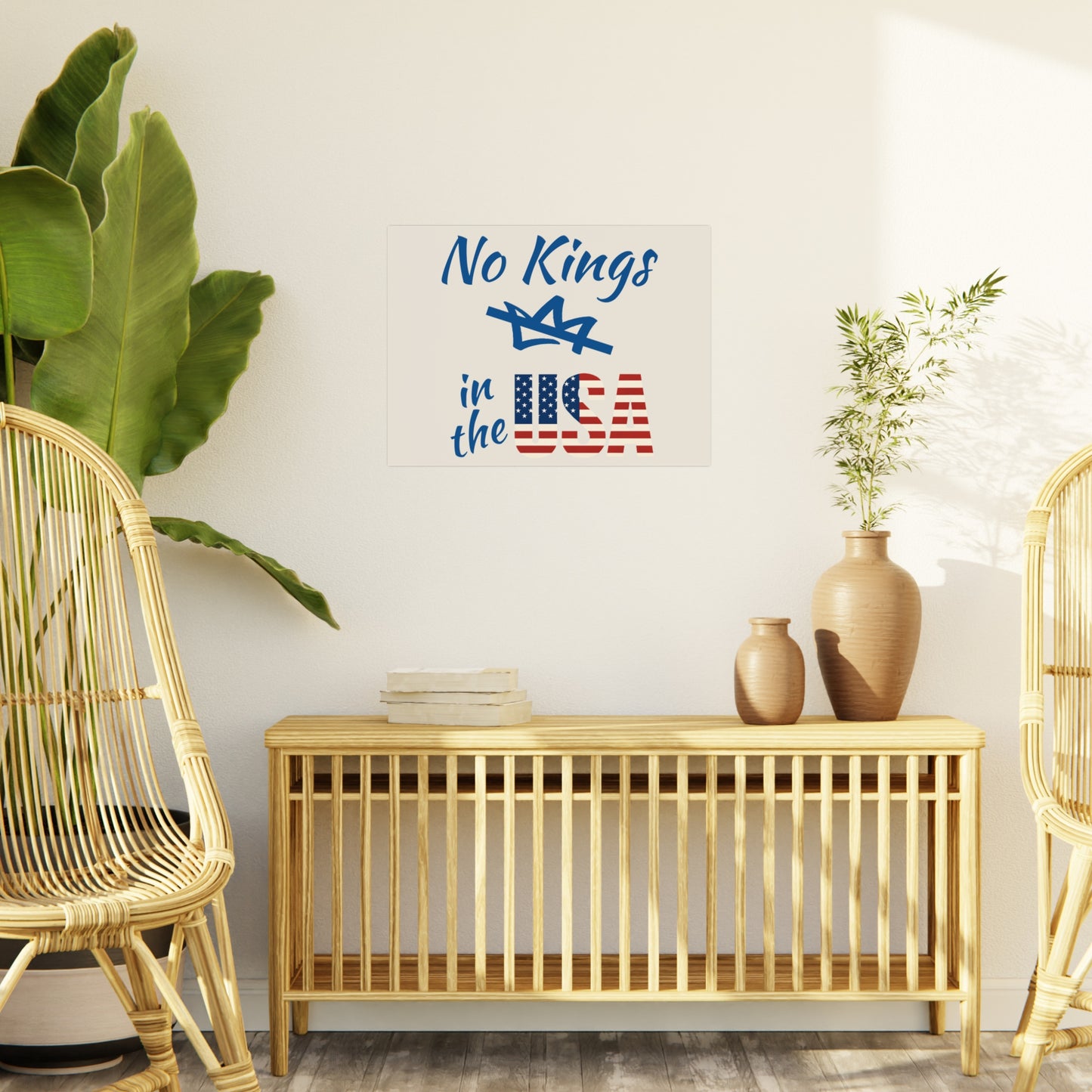 Protest Sign No Kings in the USA Activist Foam Poster Board Political 24x18 & 18x12 Signage Placard FDT Anti Trump Social Justice Banner
