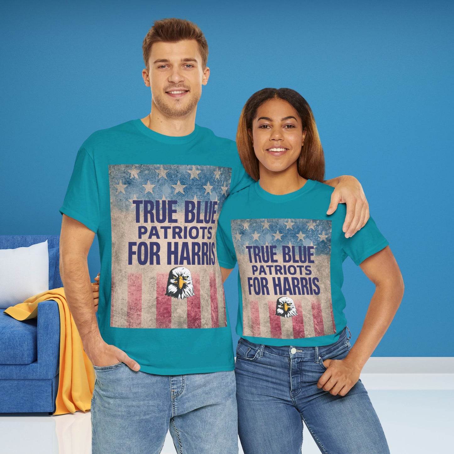 True Blue Patriots for Harris Shirt- Save Democracy Tee- Democrat Presidential Election T-Shirt